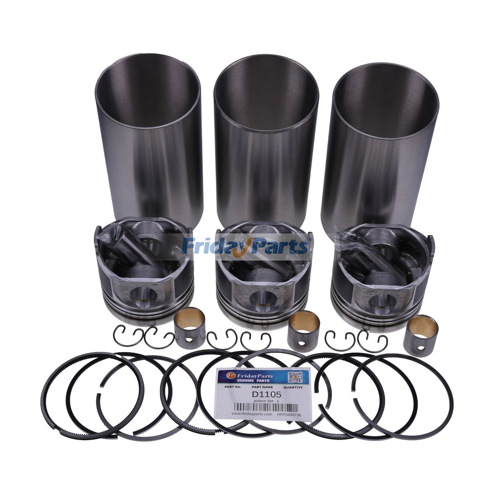 1 Set STD 78mm Cylinder Liner for Kubota Engine D1105 Tractor B2910HSD B7800HSD B3030HSD F3680 KX71 KX71H