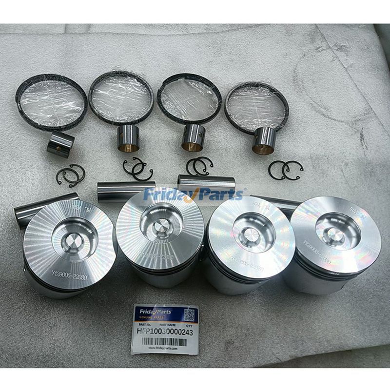 Kit de piston standard avec segments 129005-22080 pour moteur Yanmar 4TNV88 Komatsu 4D88E