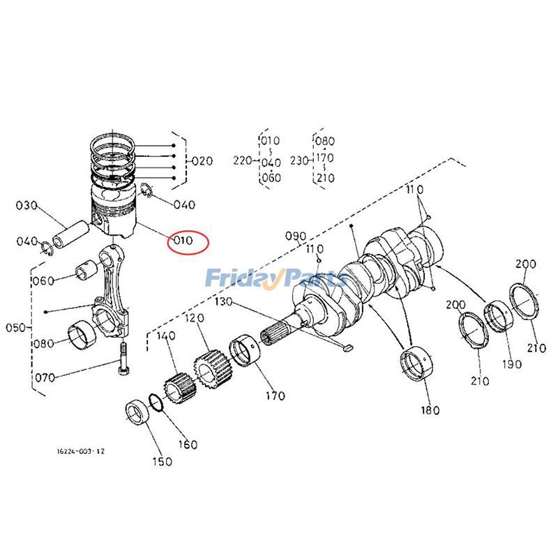 Jeu de pistons STD 16060-21110 pour moteur Kubota V1505 Excavatrice KX41-2 KX61-2 KX71-3 KX91-2 Tracteur B2400D B2410HSE B2630HSDpourPour KUBOTA