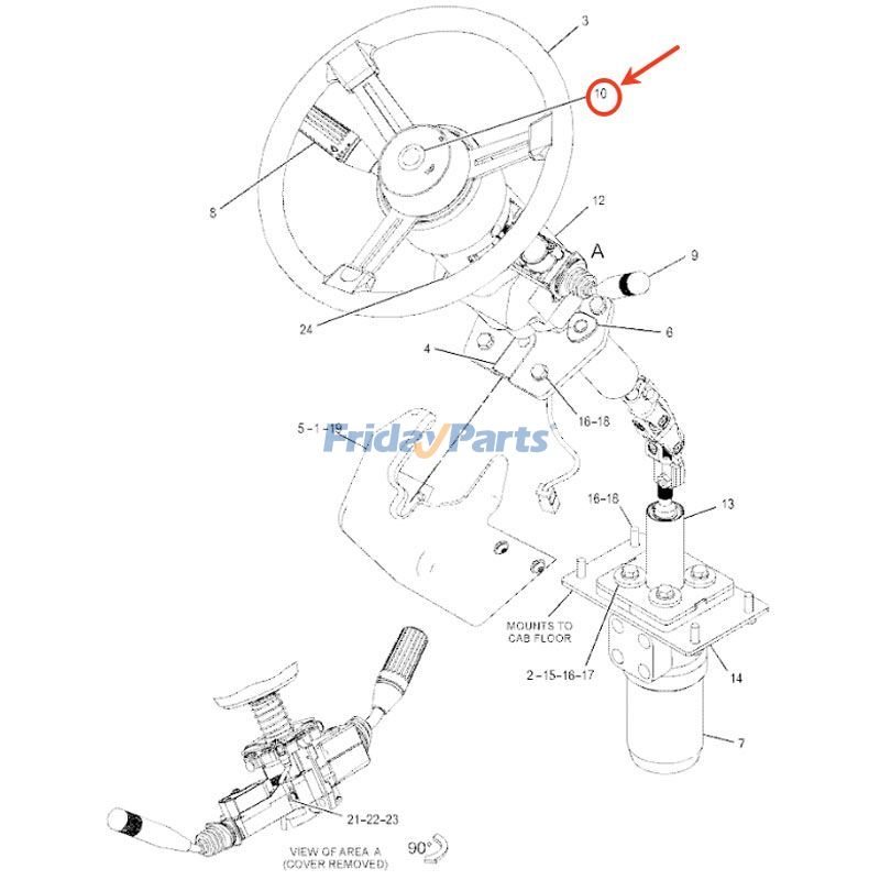 Bouton de klaxon de commande de direction de FridayParts