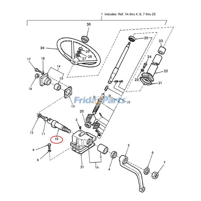 Steering Sector Shaft SBA33410041 SBA334130041 for Ford 1300 1500 1700