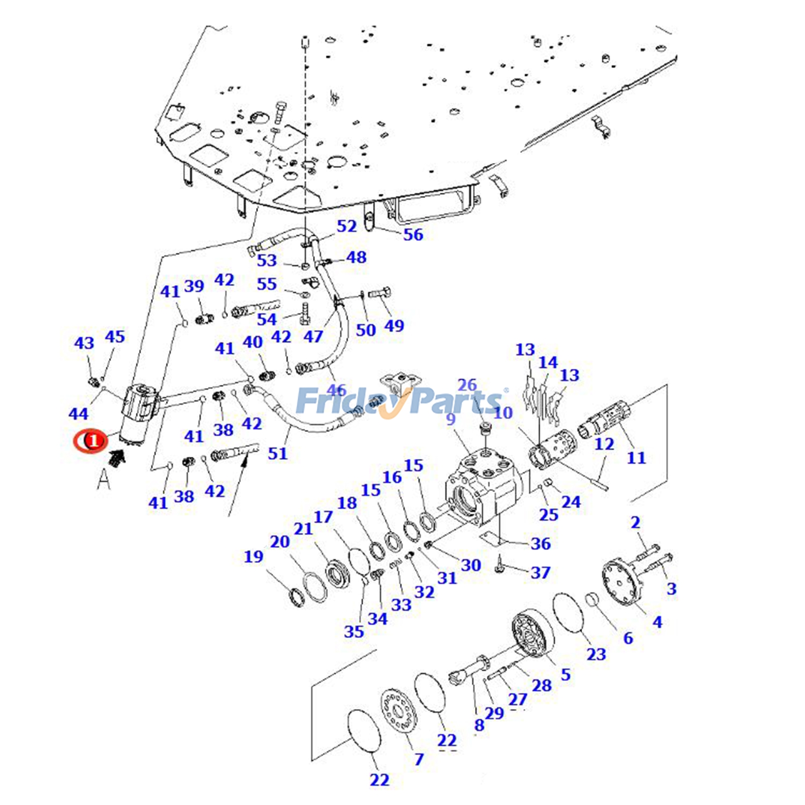 Conjunto da válvula de direção 418-64-35101 para carregadeira Komatsu WA250-5L WA250-6 WA270-5-SN para Carregadora 
