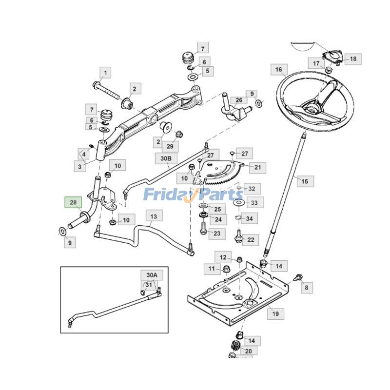 Steering Wheel Left Spindle for Engine,Mower