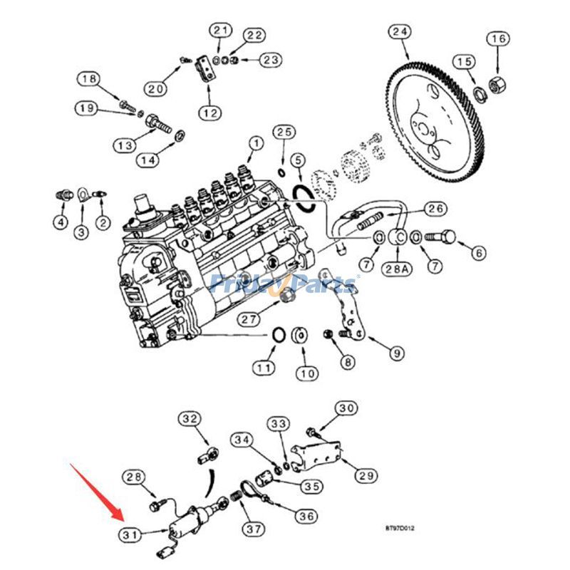 Solenóide de parada 24 V SA-4335-24 J930234 para escavadeira de esteira CASE 9040B 9045B carregadeira de rodas 721B 721C 821B 821C FridayParts