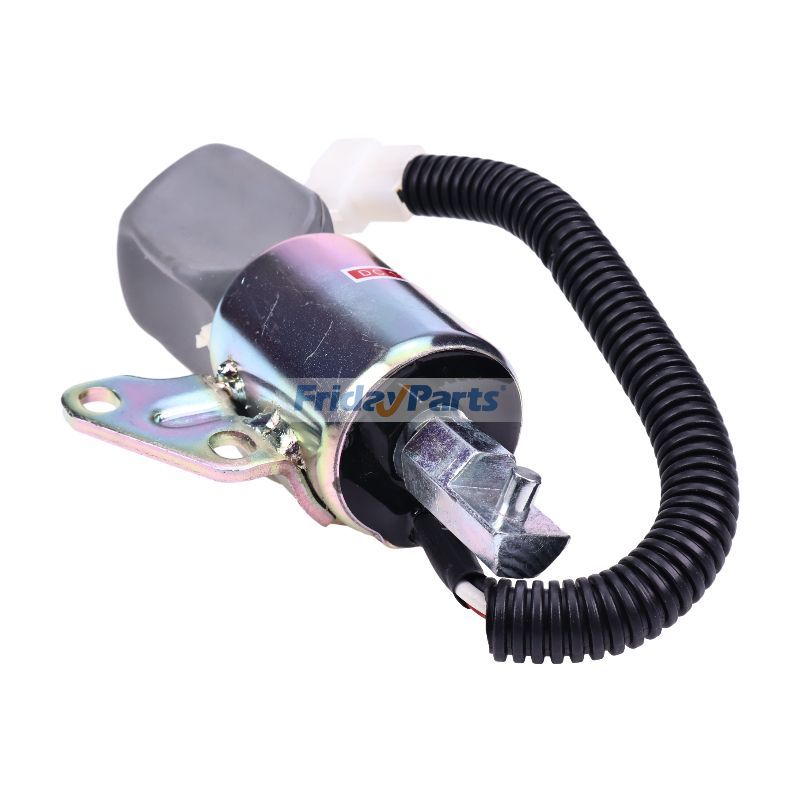 Solenoide de corte de combustible KT1G386-6001-2 para motor Komatsu 3D67E-1A-5A 3D67E-2A Excavadora PC14R-2 PC14R-3 PC16R-2 PC16R-3 PC18MR-3 de FridayParts