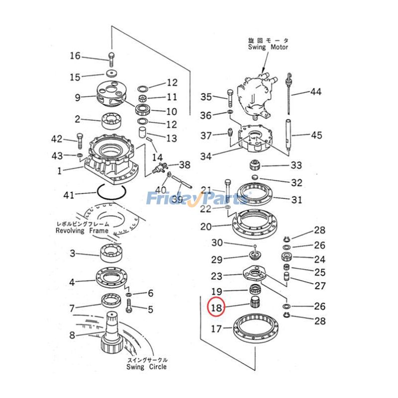 Sonnenrad 20Y-26-21210 für Komatsu Bagger PC200-6 PC200LC-6 PC210-6 PC210LC-6 PC220-6 PC230-6 PC240-6K
