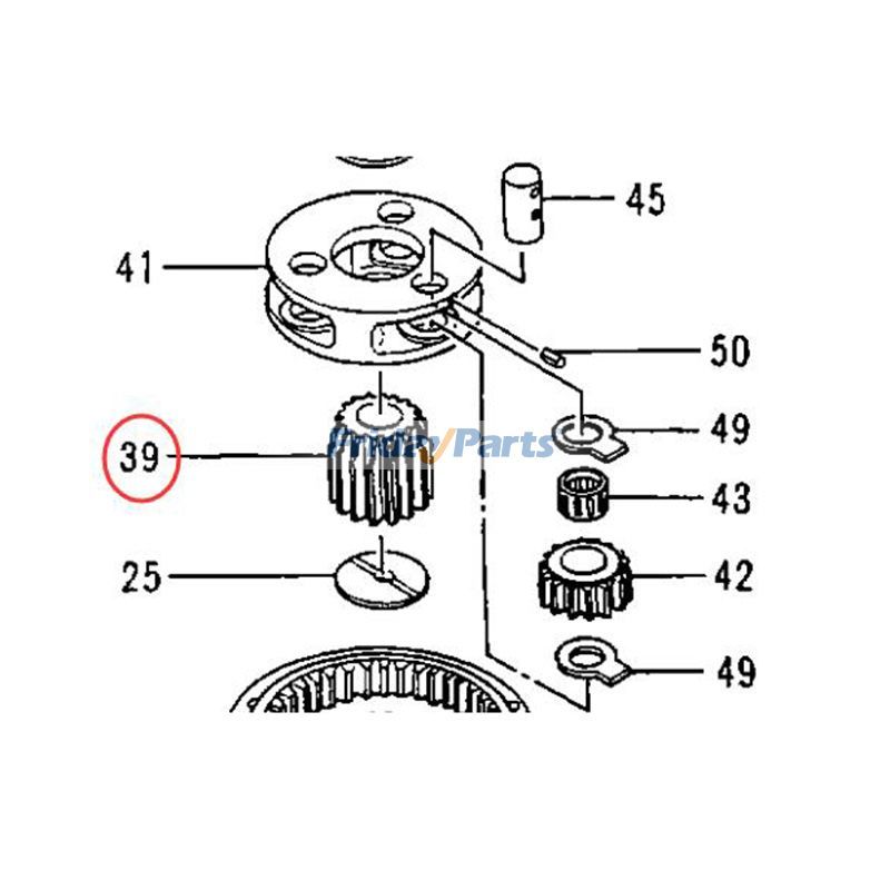 Sun Gear for Excavator