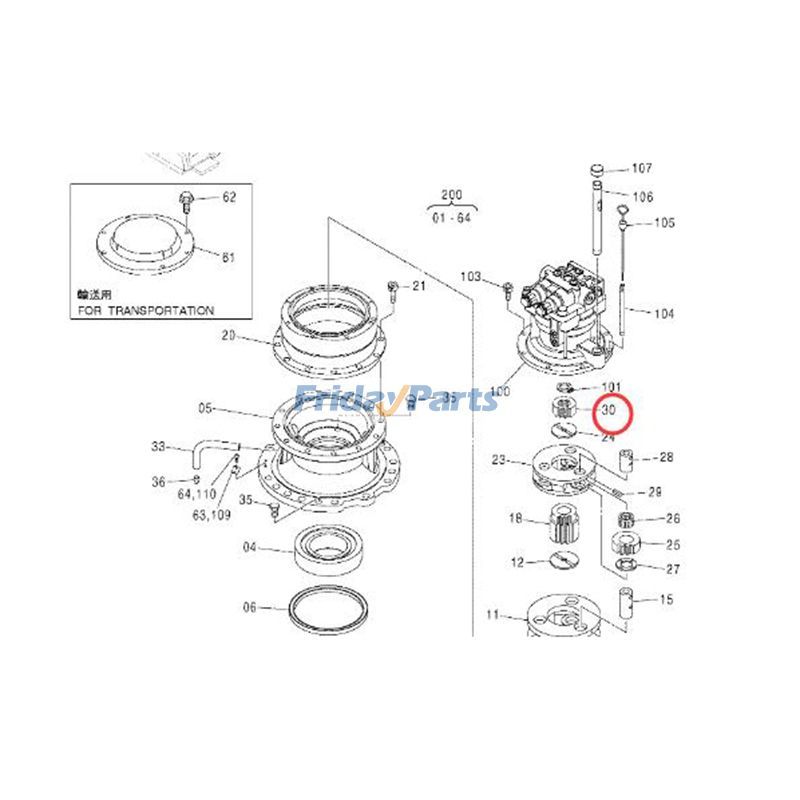 FridayParts Sonnenrad ZX200 ZX200-3 ZX210H ZX210K ZX210W ZX220W-3 ZX450 ZX450H ZX450-3F
