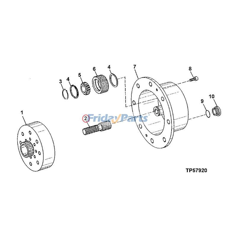 FridayParts Sun Gear Shaft 6010 6100 6110 6110L 6120 6120L 6200