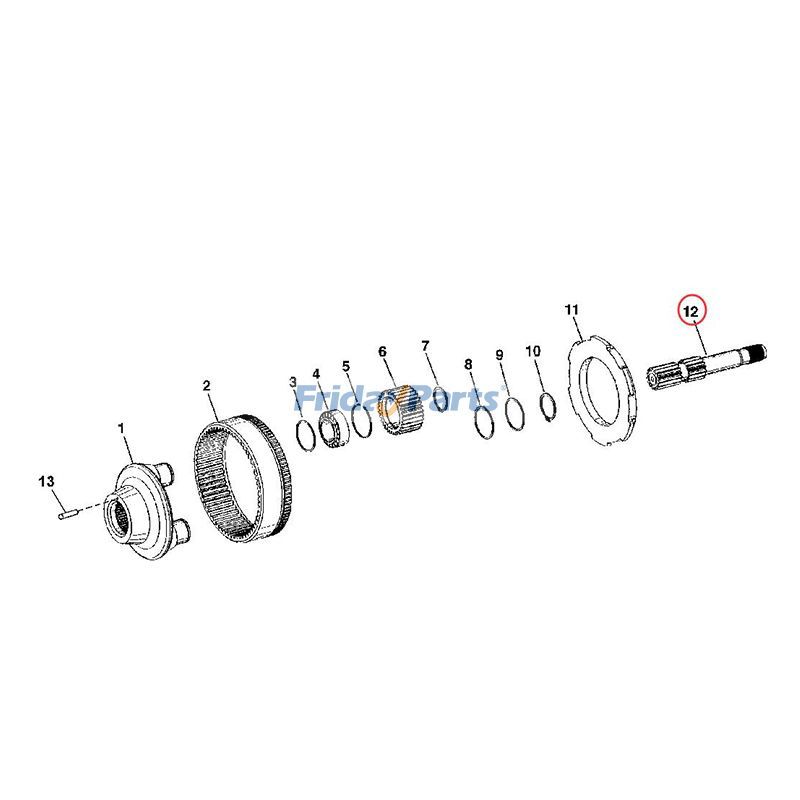  Sun Gear Shaft Backhoe For JOHN DEERE