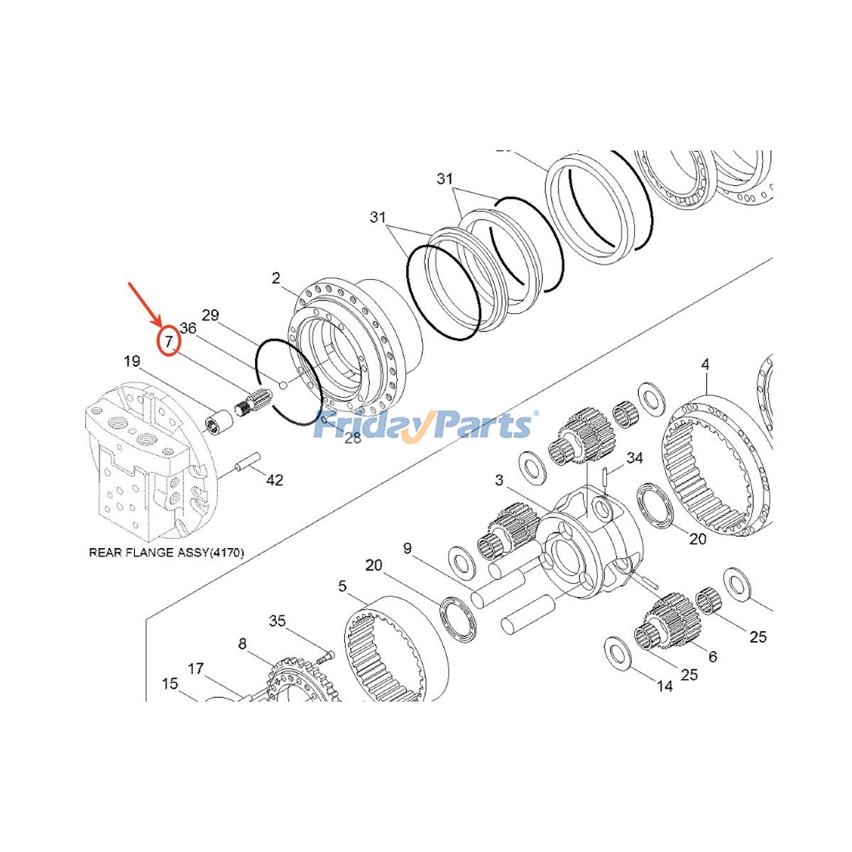 Sun Gear for Excavator