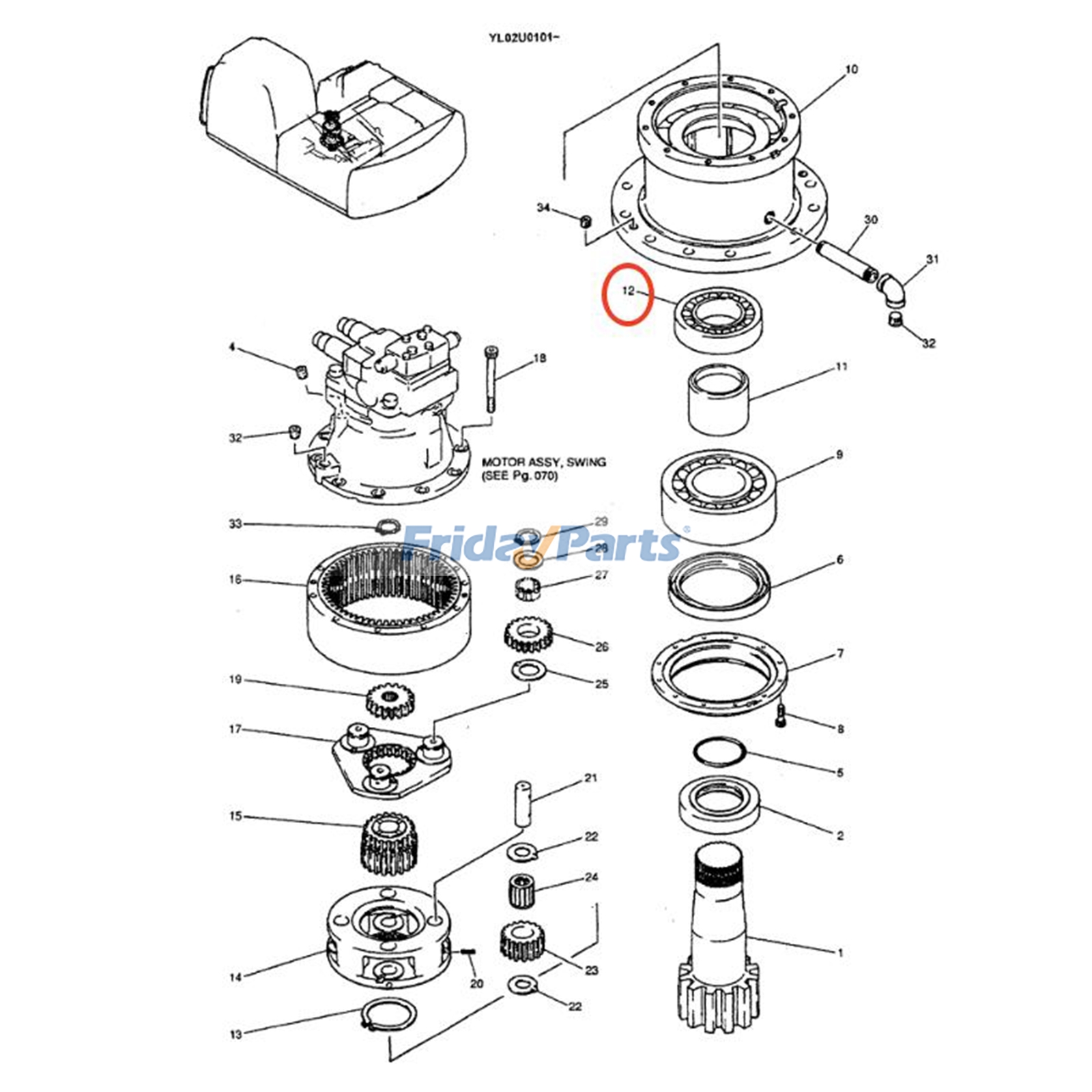 Swing Bearing for Excavator