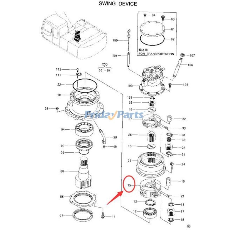 Support pivotant 1020746 pour excavatrice Hitachi EX220-5 EX220-5HHE EX230-5 EX230K-5 EX230LC-5HHEpourPour HITACHI