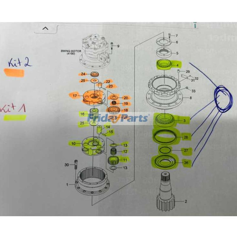 Swing Motor Assembly Kit for Excavator