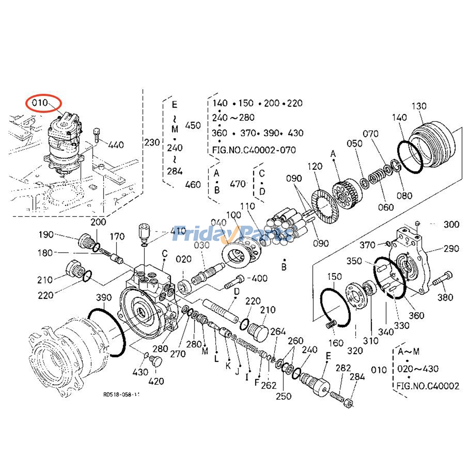 Swing Motor Assembly for Excavator