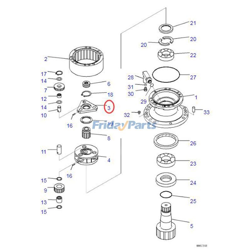 Swing Motor Carrier 1ST Three Star Frame 203-26-61120 for