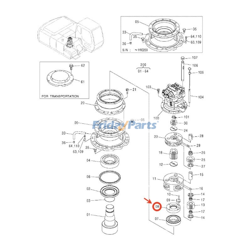 Swing Motor Nut for Engine,Excavator