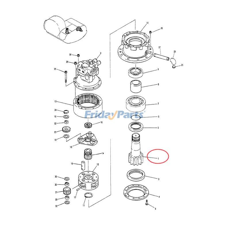 Swing Motor Pinion Shaft Finger Assembly for Excavator