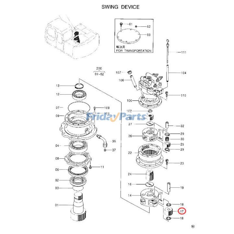 Swing Motor Planet Gear for Excavator