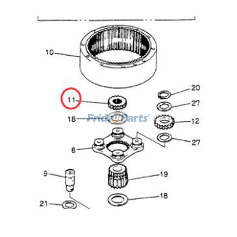 Swing Motor Sun Gear for Excavator