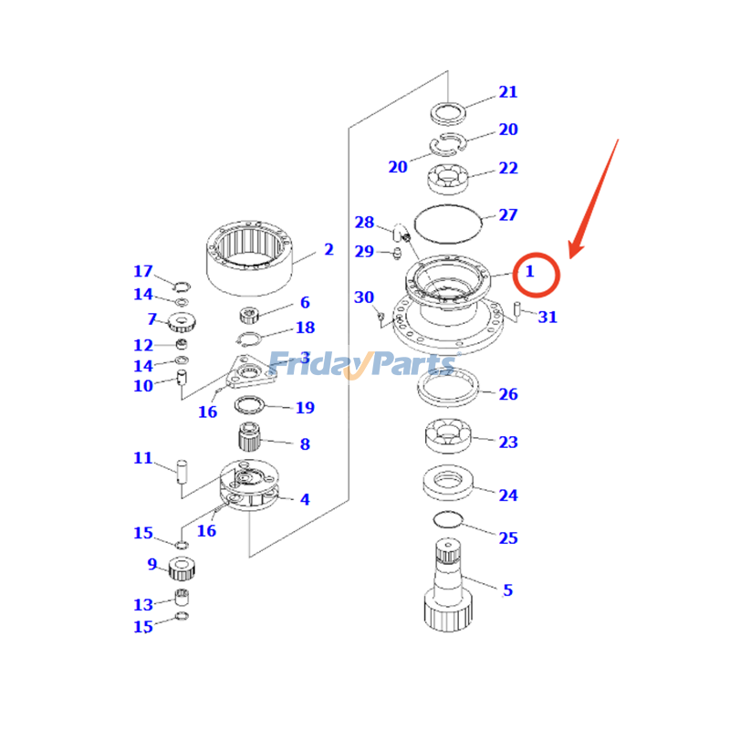 Swing Reduction Case for Excavator