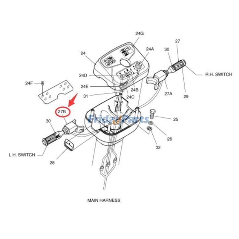 Schalterbaugruppe 2549-9117 für Doosan B55W-1 SOLAR 170W-V SOLAR 200W-V SOLAR 55W-V SOLAR 55W-V PLUS