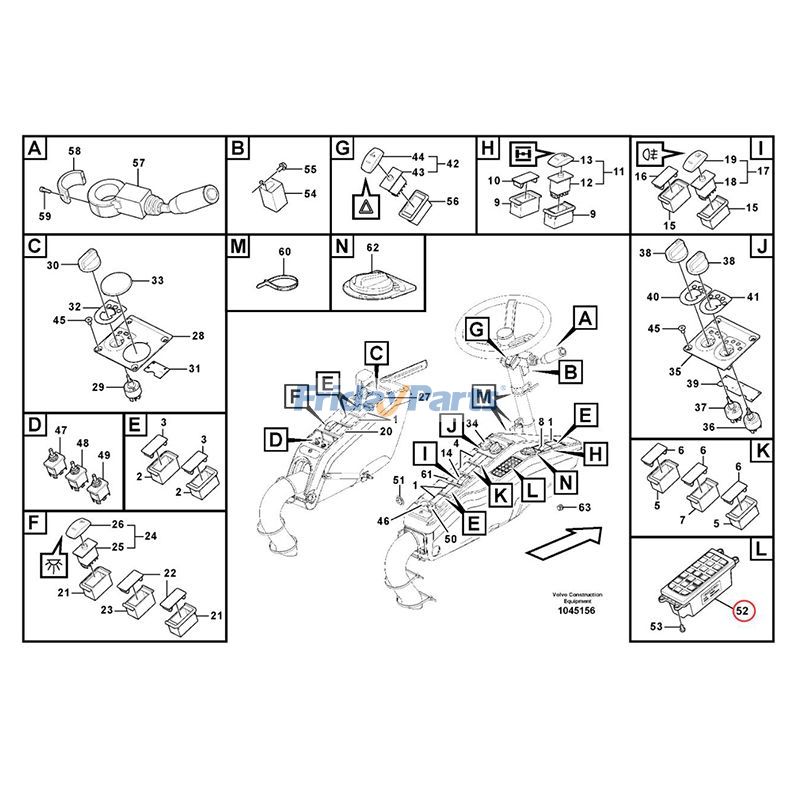 Switch Panel for Excavator,Loader