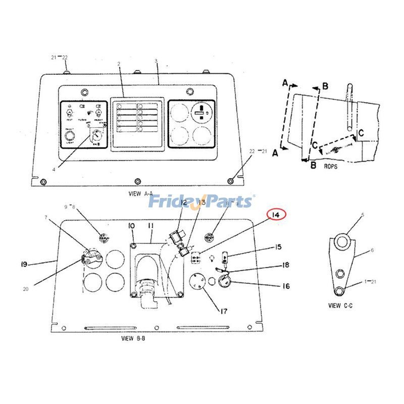 FridayParts Schalter Kipphebelsäule CAT 768C 769C 772B 773B 776 777