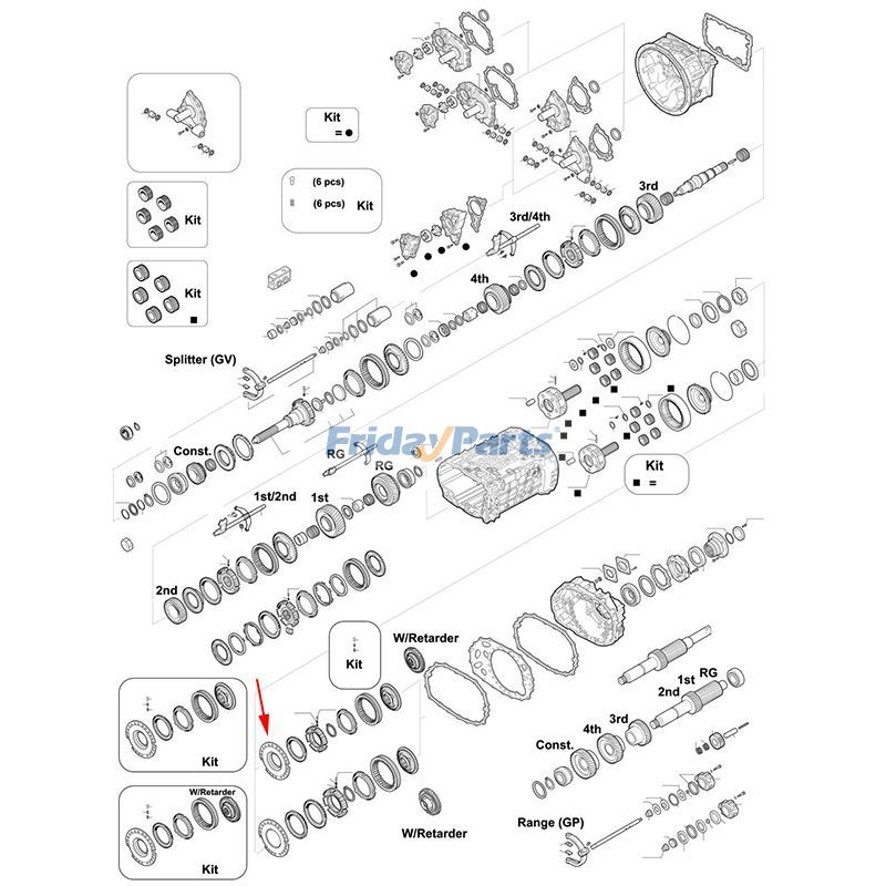 Cuerpo sincronizador 1315 233 006 para transmisión ZF 16S221 16S151 16S181 Para ZF