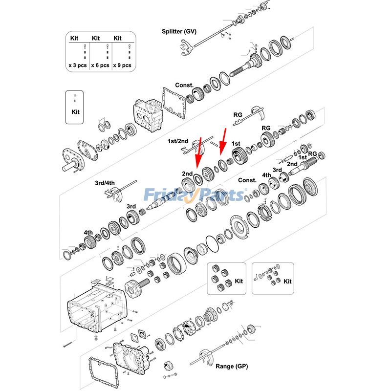 1 cono sincronizador de PC 1297 304 196 para transmisión ZF 16K130 16S112 16K160 16K190 Para ZF