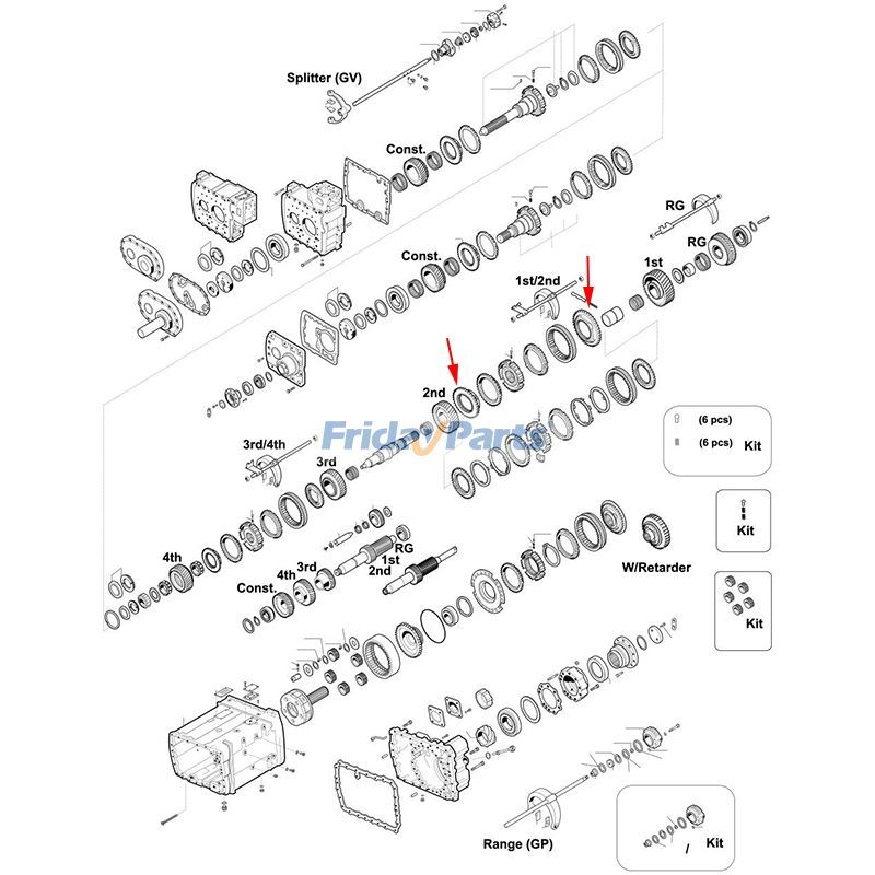 1 cono sincronizador de PC 1313 304 009 para transmisión ZF 16S220 16S221 16S150 16S151 Para ZF