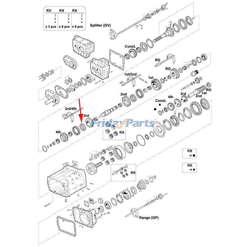 Buje sincronizador 1297 304 188 para transmisión ZF 16K160 16K190 Para ZF