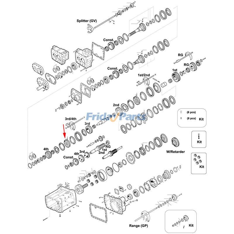 Buje sincronizador 1312 304 052 para transmisión ZF 16S220 16S221 16S150 16S151 Para ZF