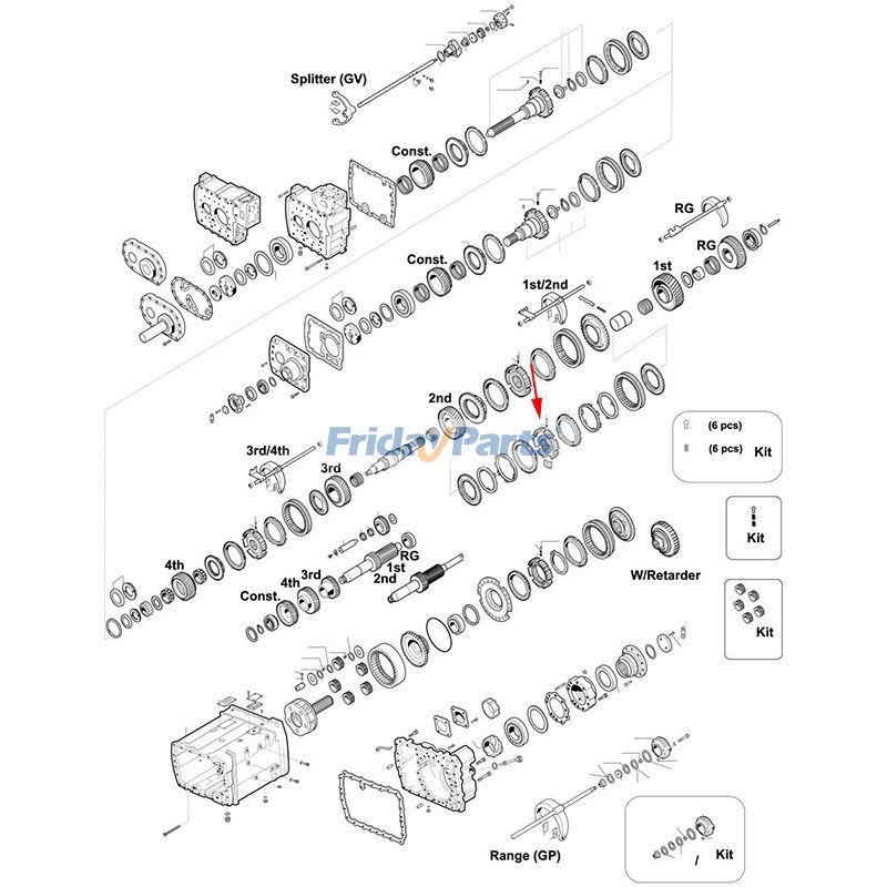 Buje sincronizador 1312 304 158 para transmisión ZF 16S220 16S221 16S150 16S151 Para ZF
