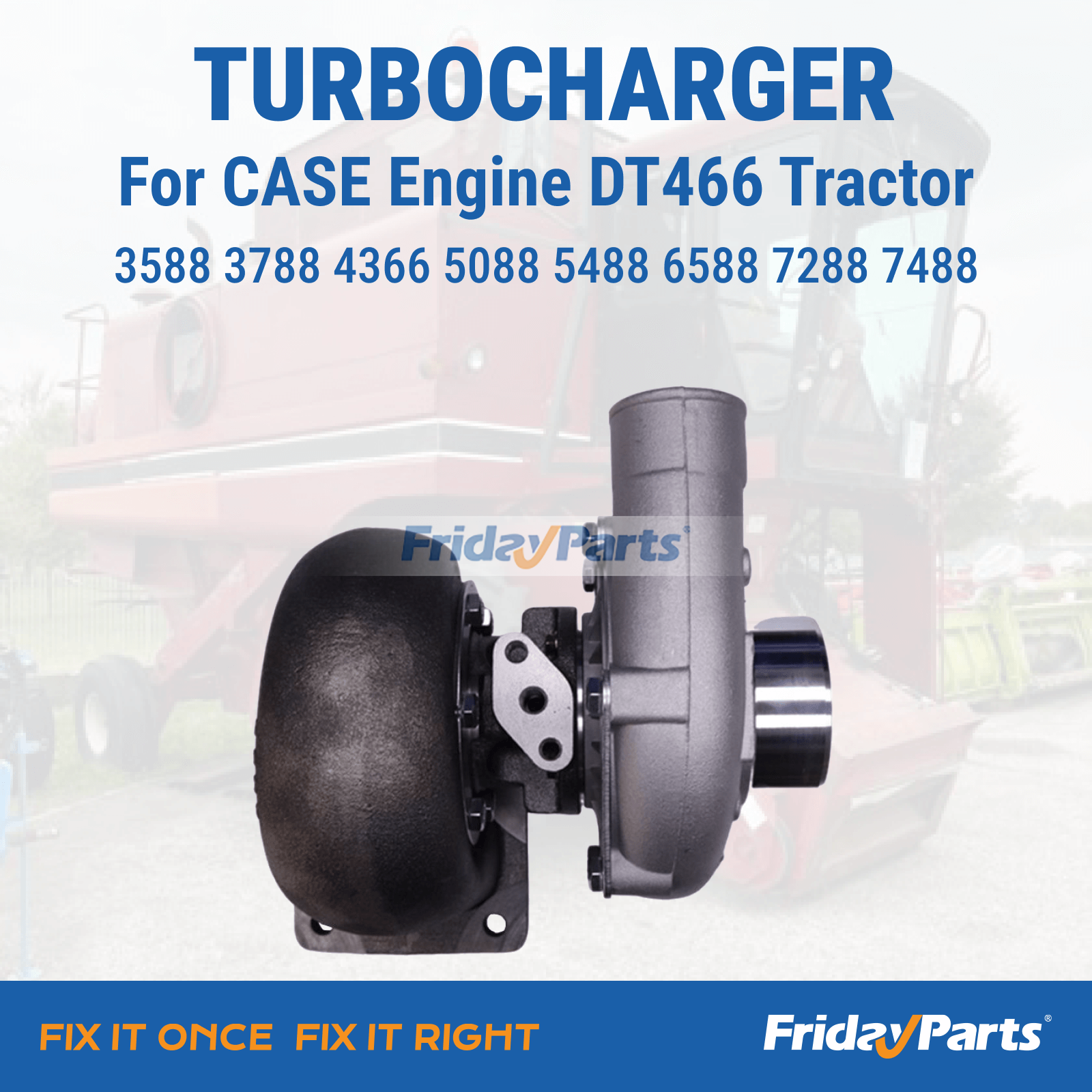 T04B94 turbocharger replacement 1806078C91 for CASE tractor