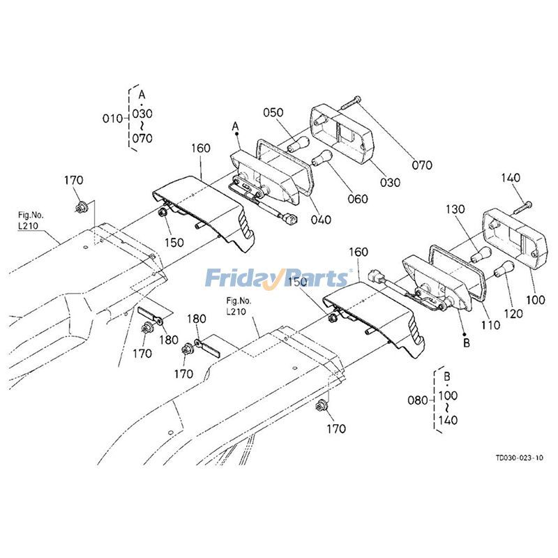 Luz trasera T1150-34312 T1150-34302 para tractor Kubota L2800F L3130F L3240F L3430DT L3830F L4240DT L4330DT L5740HST MX4700DT MX5100H para Tractor Para KUBOTA FridayParts