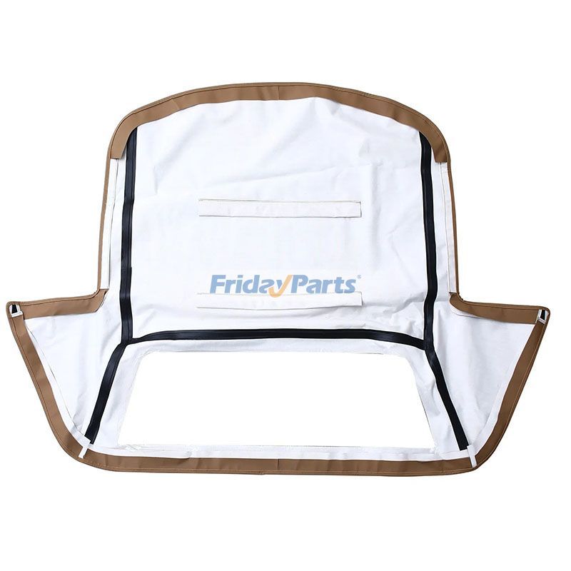 Tan Convertible Soft Top With Plastic Window for Vehicle