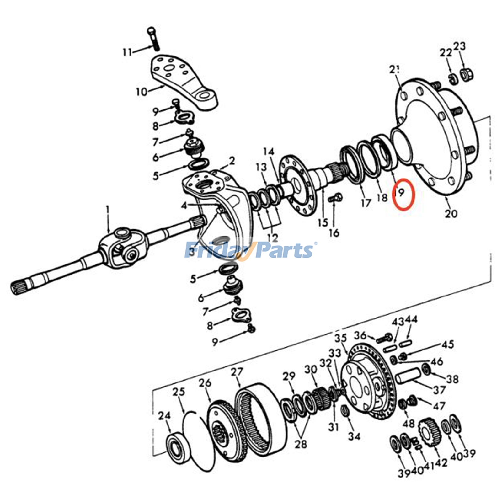 Compre Rolamento de rolos cônicos 87555831 41668400 para motor FPT/Iveco F3CE0684A E001, colheitadeira New Holland FR600 FR9090 na FridayParts