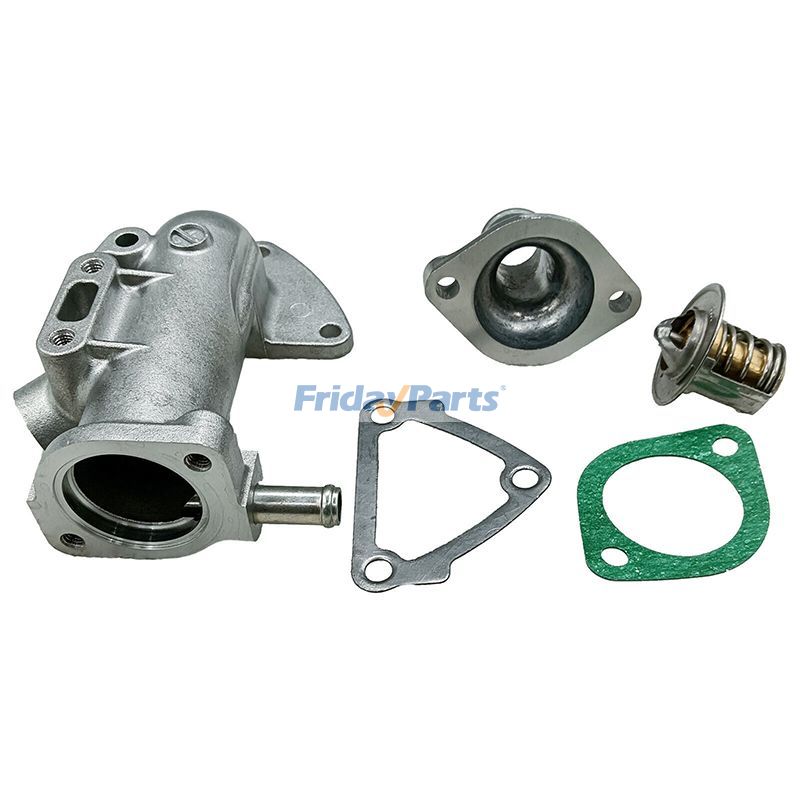 FridayParts Thermostat & Abdeckung & kompletter Wasserflansch mit Dichtung