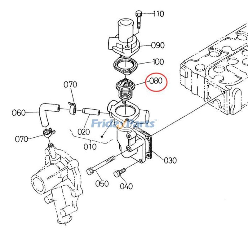  Thermostat L3750 L4150 L4850 L5450 For KUBOTA