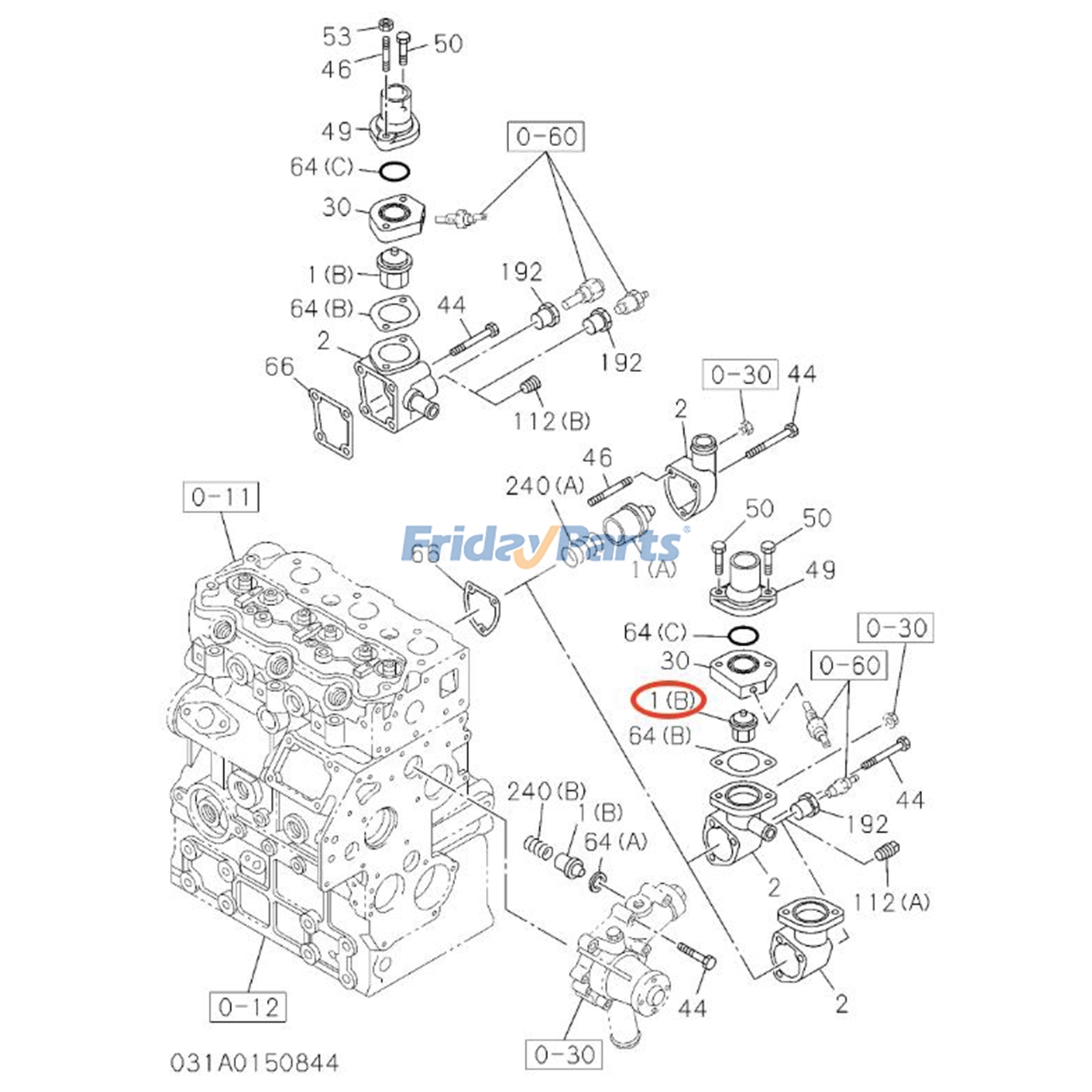 Termostato 5863016080 5863007840 para motor Isuzu 3YC1 3YB1-PA01, excavadora Hitachi EX17U ZX16 ZX18 ZX25 para Motor,Excavadora Para HITACHI,Para JOHN DEERE FridayParts
