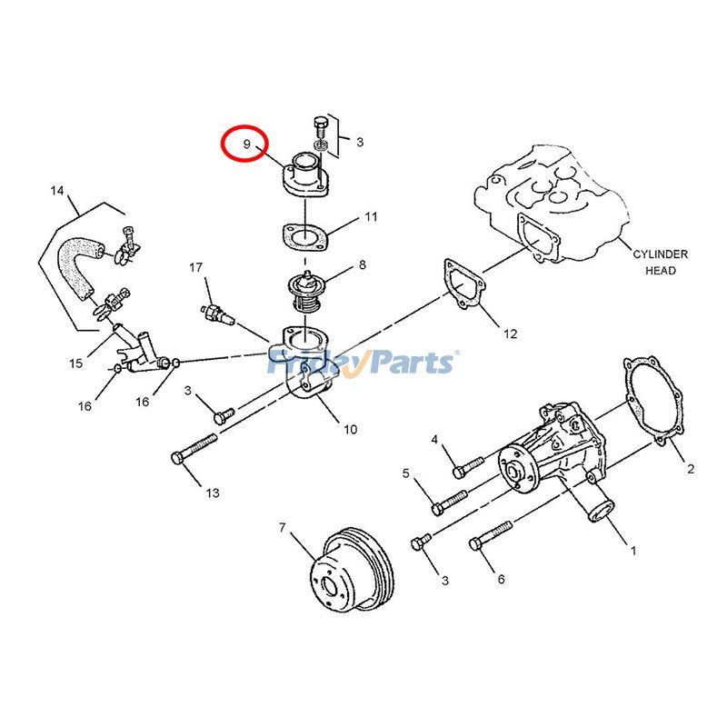 Thermostatdeckel für Mitsubishi Caterpillar CATbei FridayParts kaufen