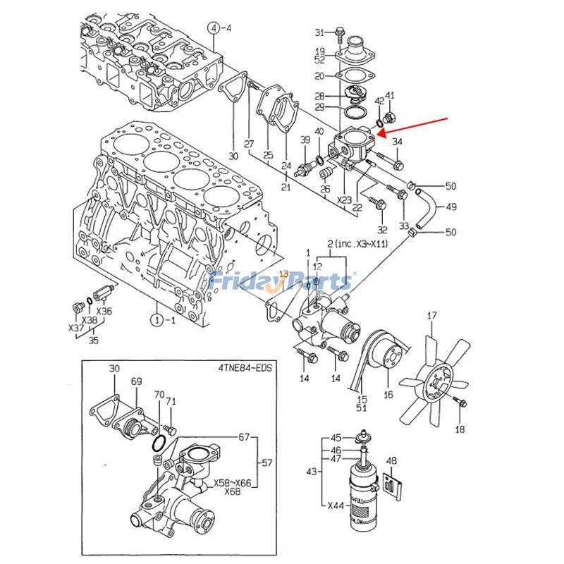 FridayParts Thermostat Housing