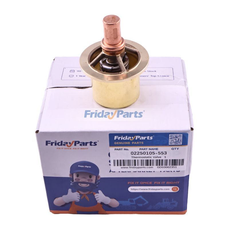 Vanne thermostatique 02250105-553 pour compresseur d'air Sullair LS20