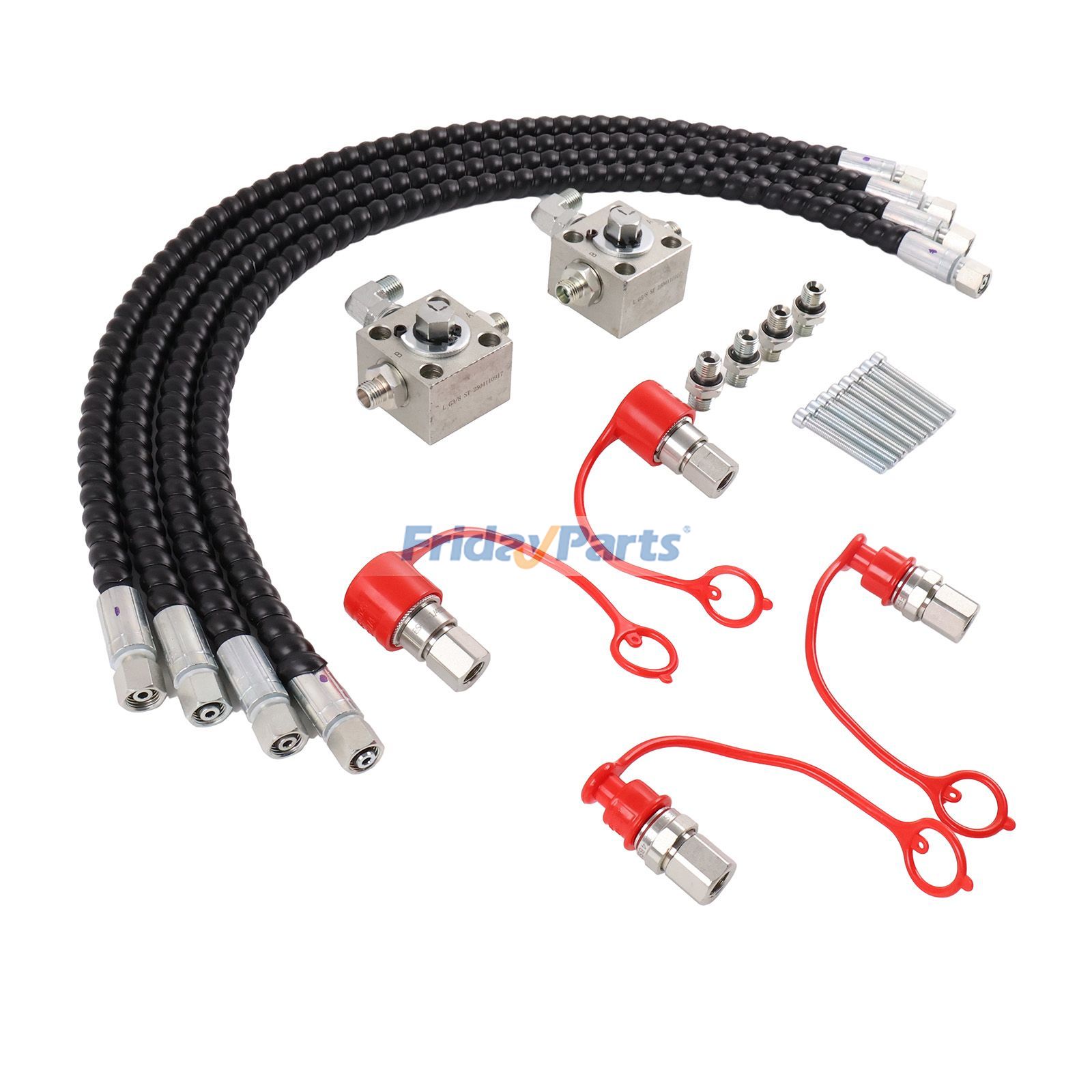 Excavator Three Way Diverter Valve with Quick Connect Kit