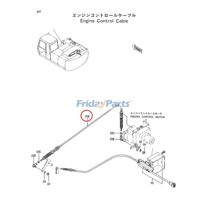 Câble de commande d'accélérateur 4277257 pour excavatrice John Deere 892pourPour JOHN DEERE
