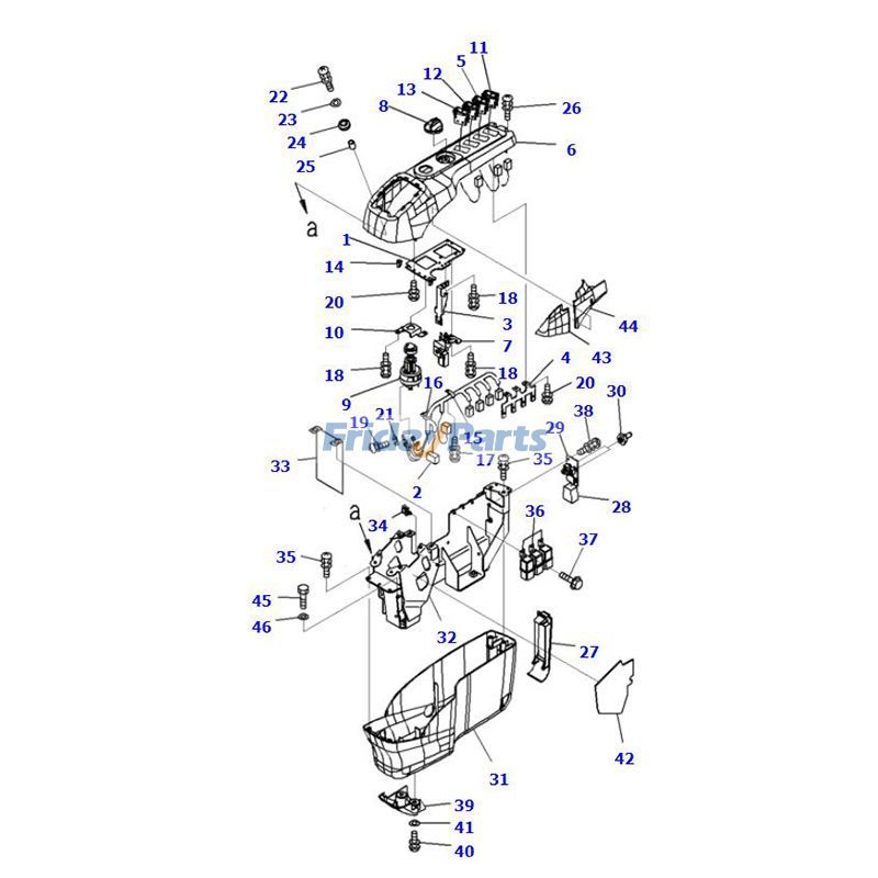 Perilla del acelerador 22U-06-22470 para excavadora Komatsu PC130-7 PC200-8 PC210-7K PC220-7 PC270-7 PC300-7 PC350-7 PC850-8
