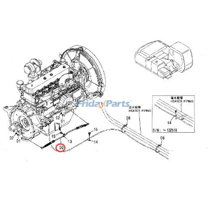 Drosselklappenmotor-Steuerkabel 6BG1 John DeereFür JOHN DEERE