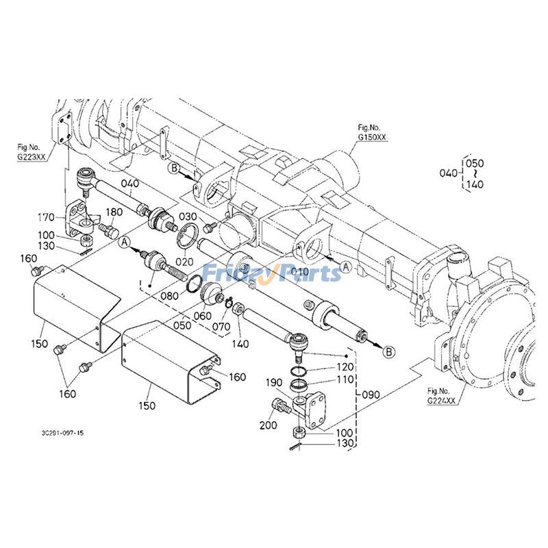Conjunto de barra de acoplamiento 3C091-62970 para tractor Kubota M5-091HD M8540DT M8560HD M9540DT M9960HDC M9540HD12-1 M9960HDL para Tractor Para KUBOTA FridayParts