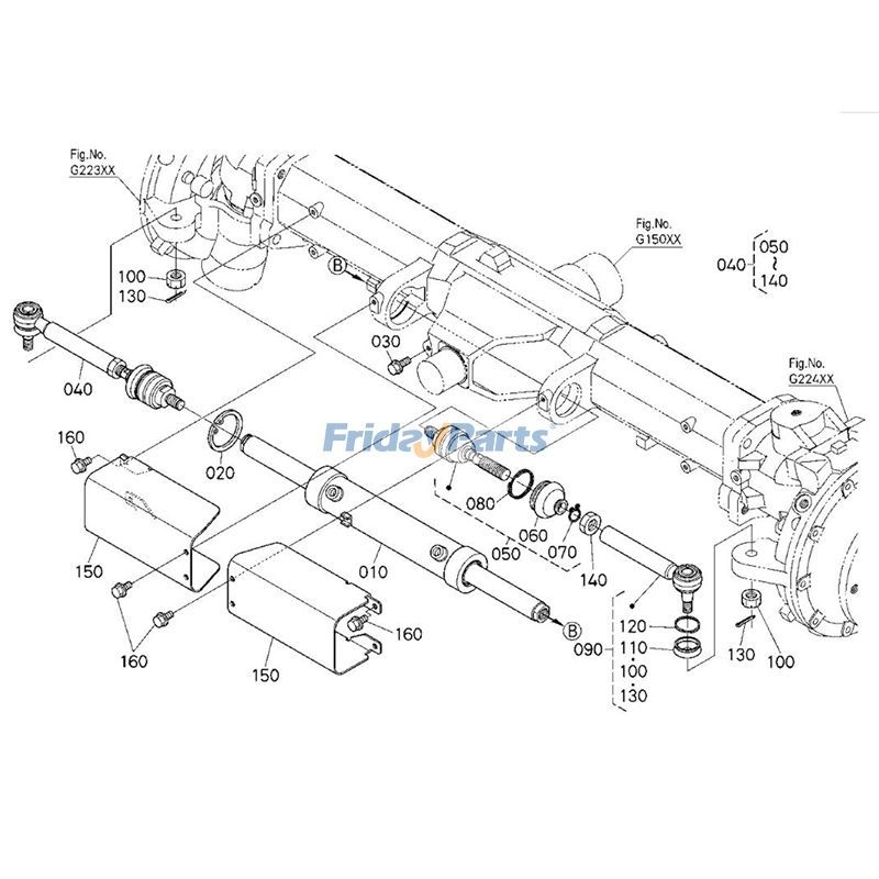 Tie Rod Assembly 3C011-62920 & 3A121-62980 for Kubota Tractor M5040DT M5140HD M6040DT M6060HD M7040DT M7060HD
